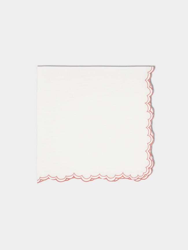 Los Encajeros - Escamas Embroidered Linen Napkins (Set of 4) -  - ABASK - 