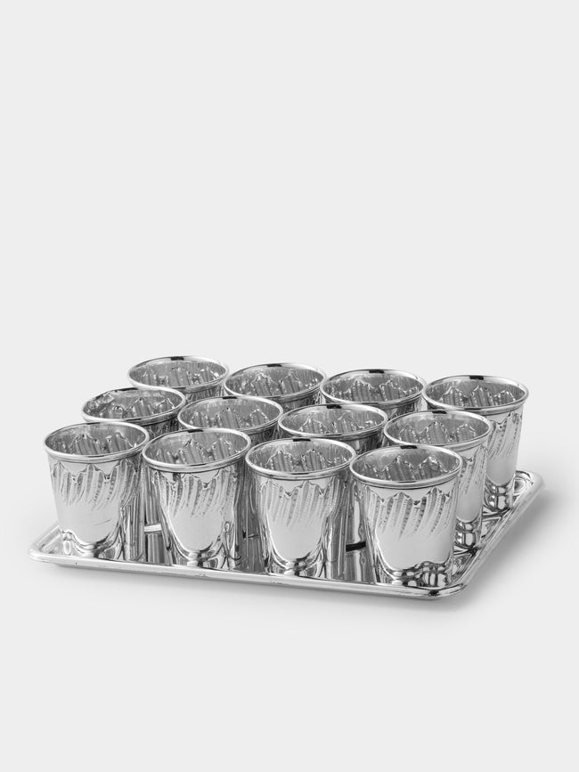 Antique and Vintage - 1900s Solid Silver Shot Glasses (Set of 12) - Silver - ABASK - 