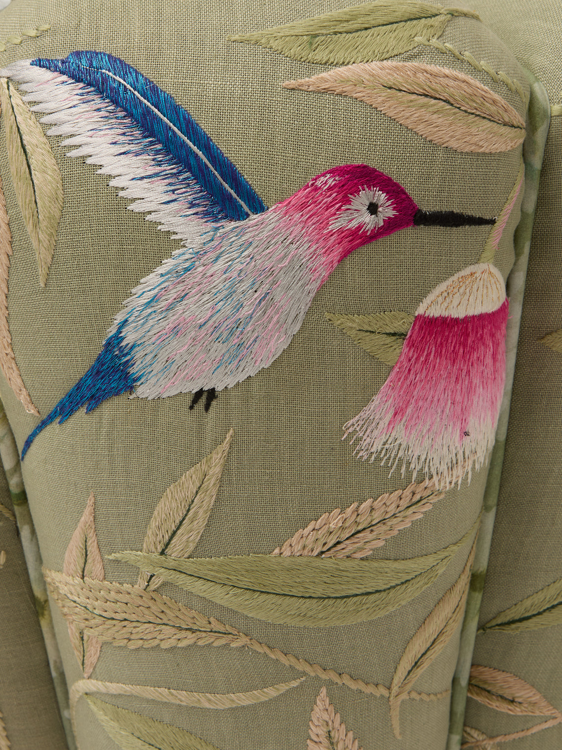 Bokja - Cynzia Embroidered Linen Pouf - Multiple - ABASK
