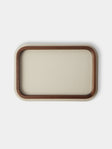 Giobagnara x Poltrona Frau - Walnut and Leather Tray (12.5in/31.5cm) - Beige - ABASK - 