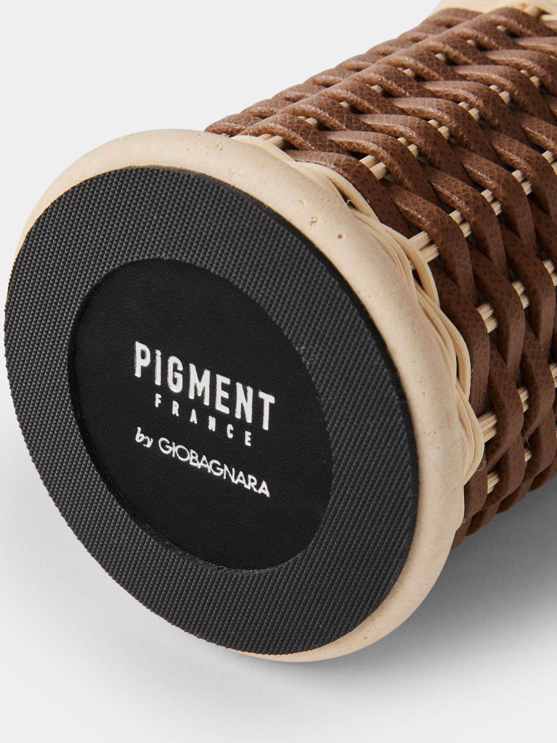 Pigment France - Courbet Leather and Rattan Soap Dispenser - Brown - ABASK