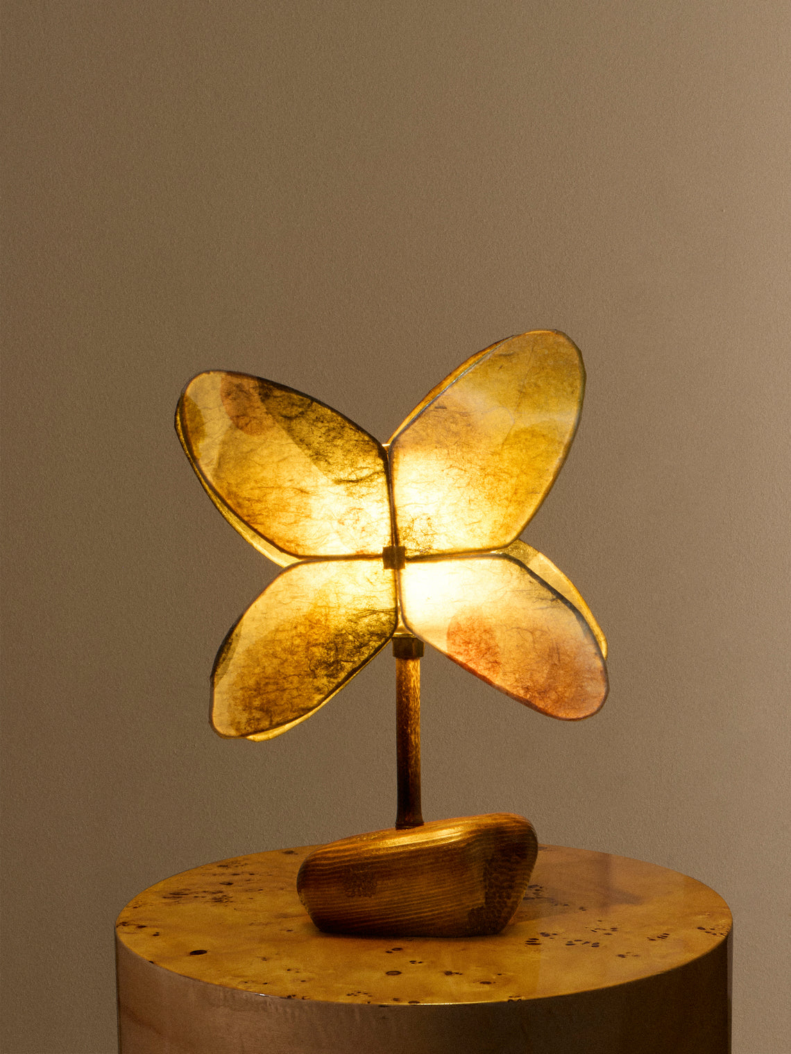 Yuxuan Huang - The Mountains Beyond Hand-Painted Kozo Paper and Wood Table Lamp - Multiple - ABASK