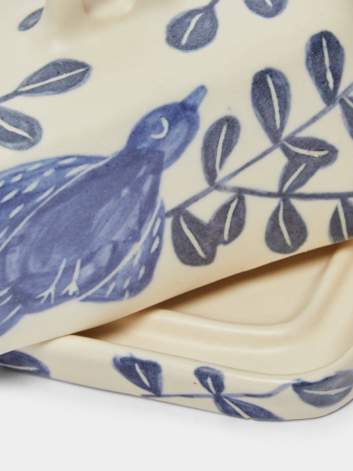 Azul Patagonia - Flying Bird Hand-Painted Ceramic Butter Dish -  - ABASK
