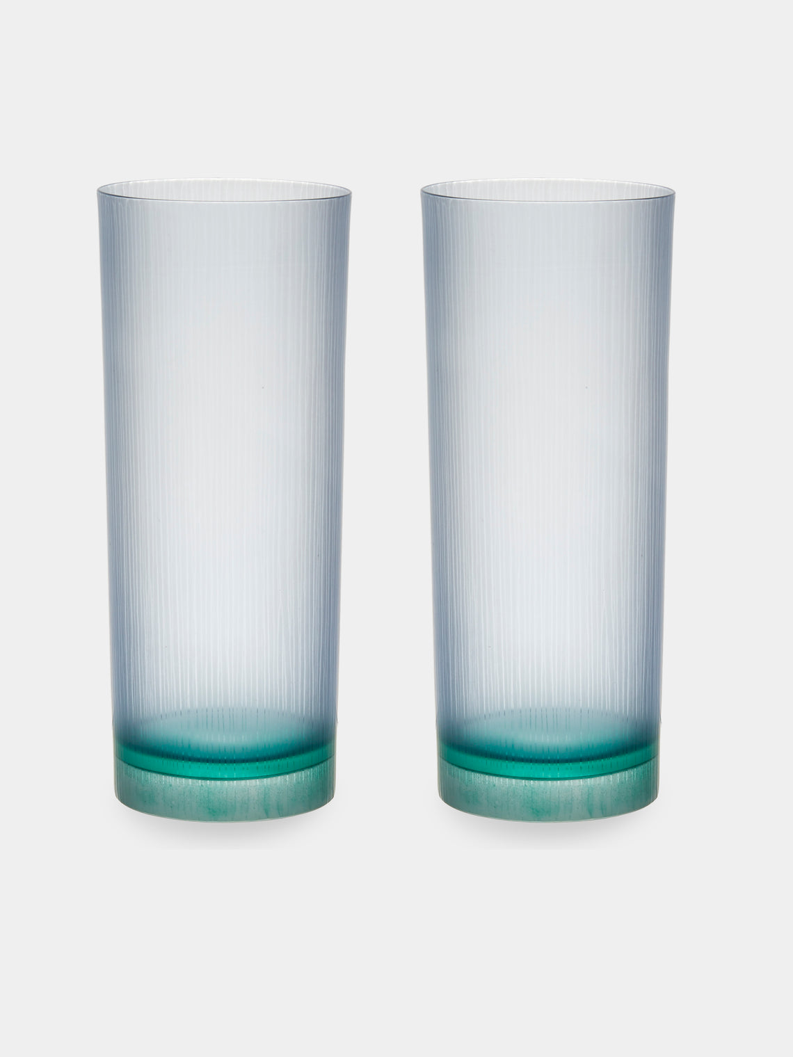 Takeyoshi Mitsui - Silence Hand-Blown Glass Highballs (Set of 2) - Blue - ABASK