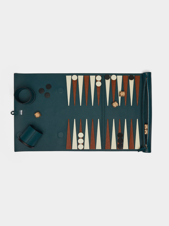 Métier - Leather Travel Backgammon Set - Blue - ABASK - 