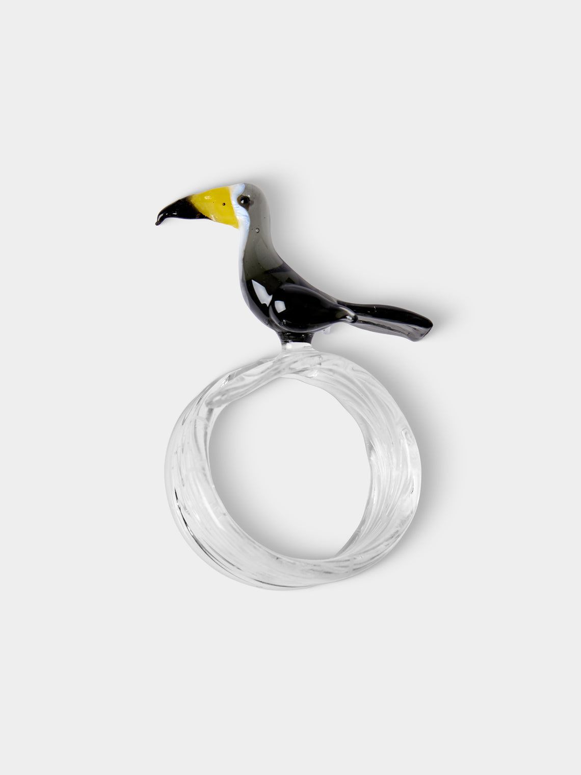 Casarialto - | Set of 6 | Tropical Birds Hand-Blown Glass Napkin Rings - Multiple - ABASK