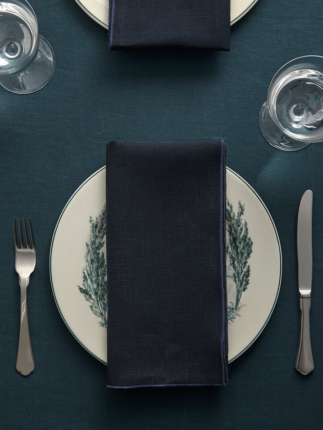 Borgo delle Tovaglie - Filo Linen Extra Large Napkins (Set of 4) - Navy - ABASK