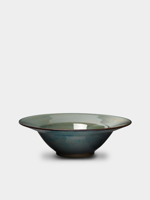 Mervyn Gers Ceramics - Hand-Glazed Ceramic Large Deep Bowls (Set of 6) - Blue - ABASK - 