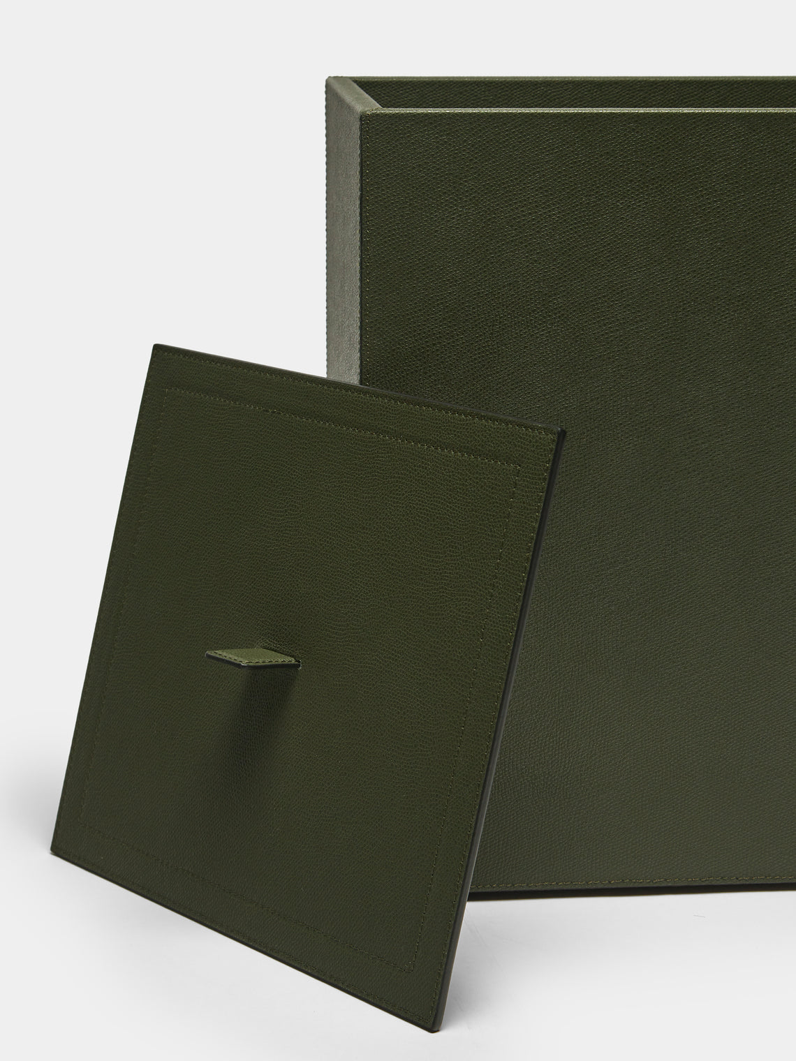 Giobagnara - Walter Leather Wastepaper Bin - Green - ABASK