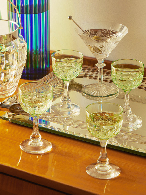 Antique and Vintage - 1920 Val Saint Lambert Cut Crystal Aperitif Glasses (Set of 8) -  - ABASK