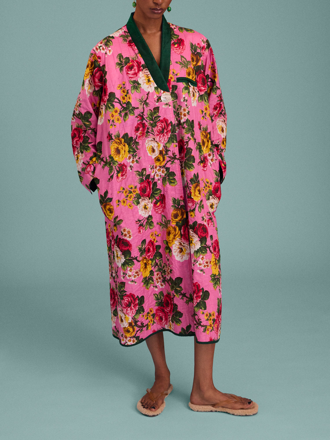 Nazzy Beglari - Hand-Loomed Ikat Cotton Reversible Chapan-Style Robe | One Size - Multiple - ABASK