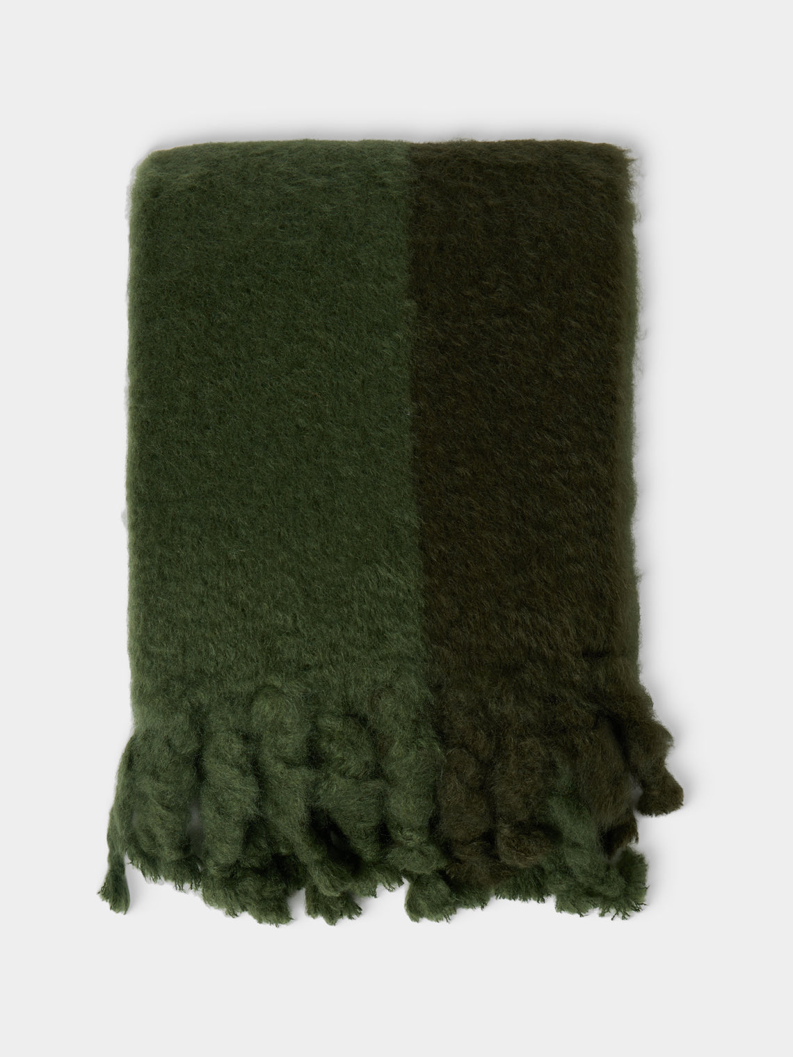 The Wren - Brume Handwoven Mohair and Wool Throw (76.5in/1.95m) - Green - ABASK