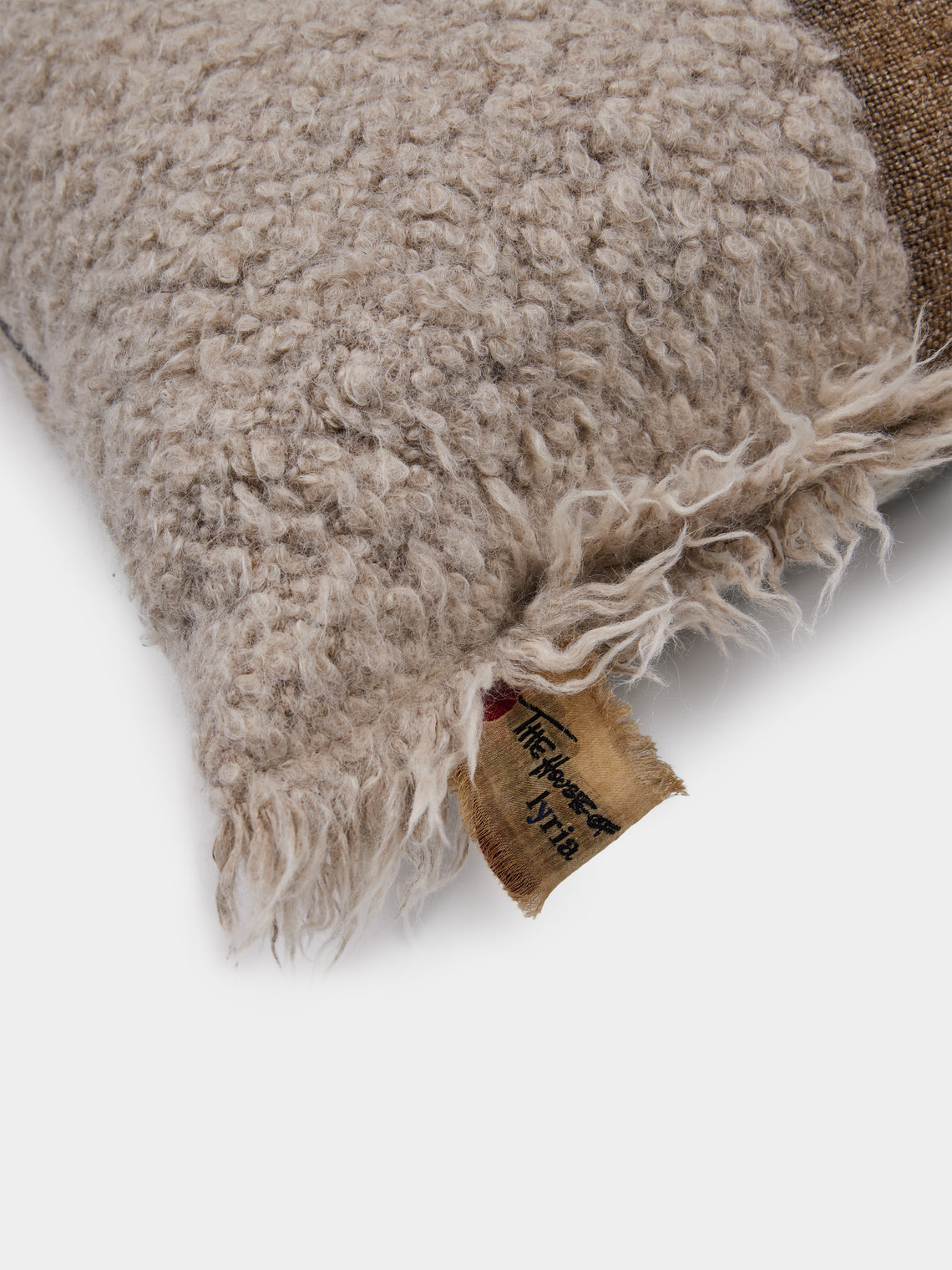 The House of Lyria - Cimide Alpaca and Silk Cushion (21.5in/55cm) - Beige - ABASK