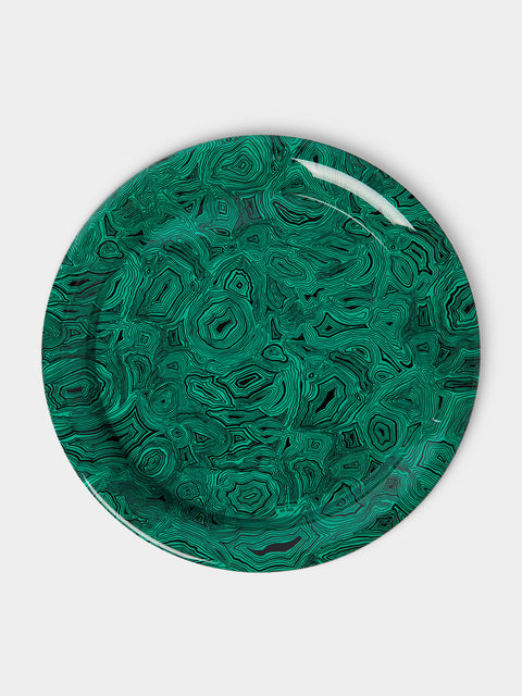 Fornasetti - Serratura su Malachite Iron Tray (15.5in/40cm) - Green - ABASK - 
