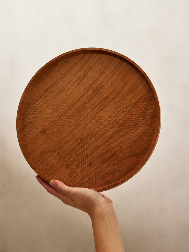 Thursday Furniture - Hand-Turned Cherry Carved Platter - Brown - ABASK
