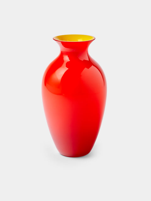 Antique and Vintage - Antares Hand-Blown Murano Glass Bud Vase (5.5in/14cm) - Orange - ABASK - 