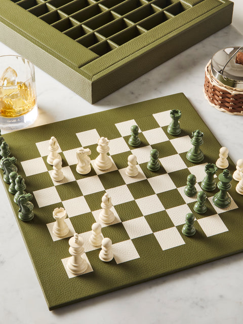 Hector Saxe - Leather Chess Set - Green - ABASK