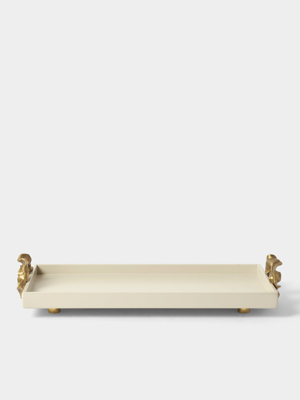 Viya - Saffron Lacquered Wood Vanity Tray (16.5in/42cm) - Ivory - ABASK - 