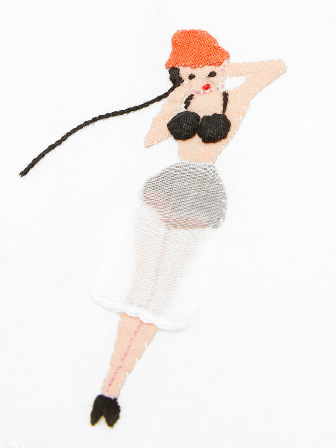 Taf Firenze - Donnine Hand-Embroidered Linen Cocktail Napkins (Set of 6) - Multiple - ABASK