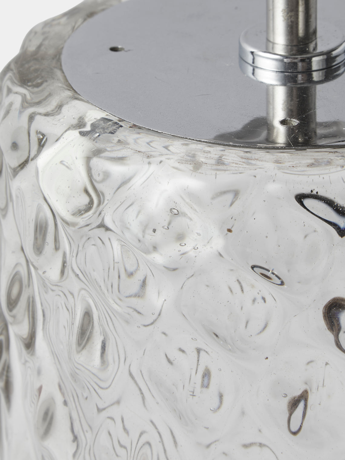 Antique and Vintage - 1940s Flavio Poli Murano Glass Table Lamp - Clear - ABASK