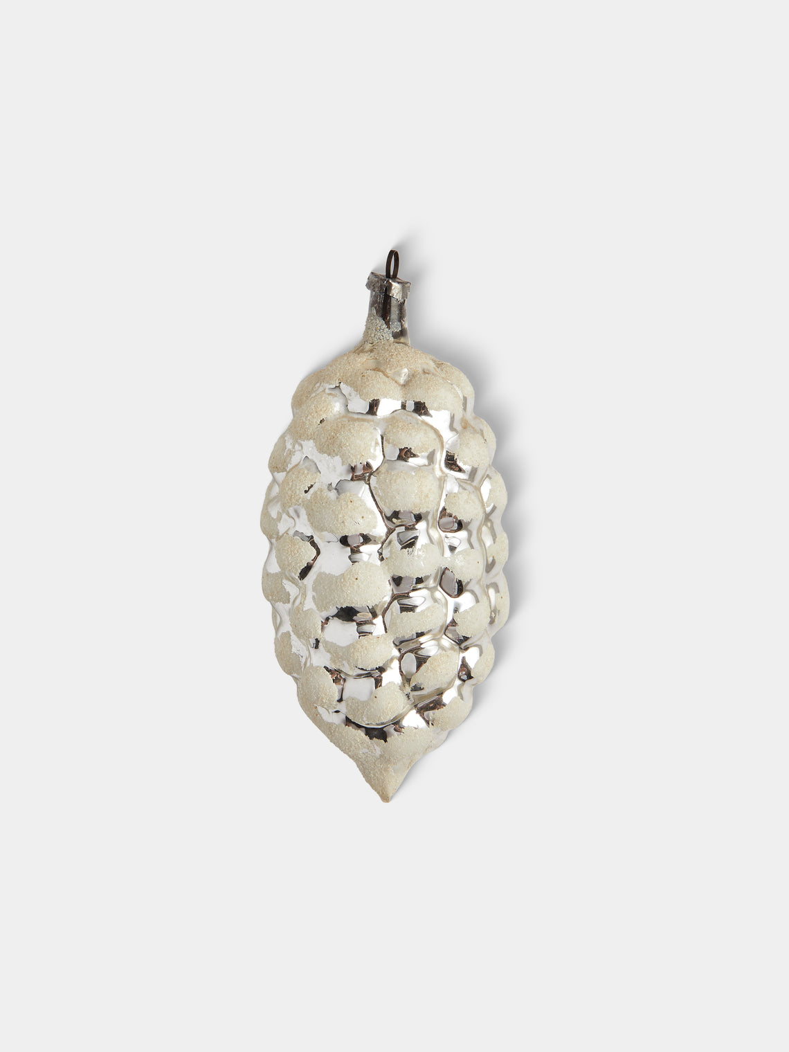 Antique and Vintage - Early-20th-Century Pinecones Glass Baubles (Set of 12) - Silver - ABASK