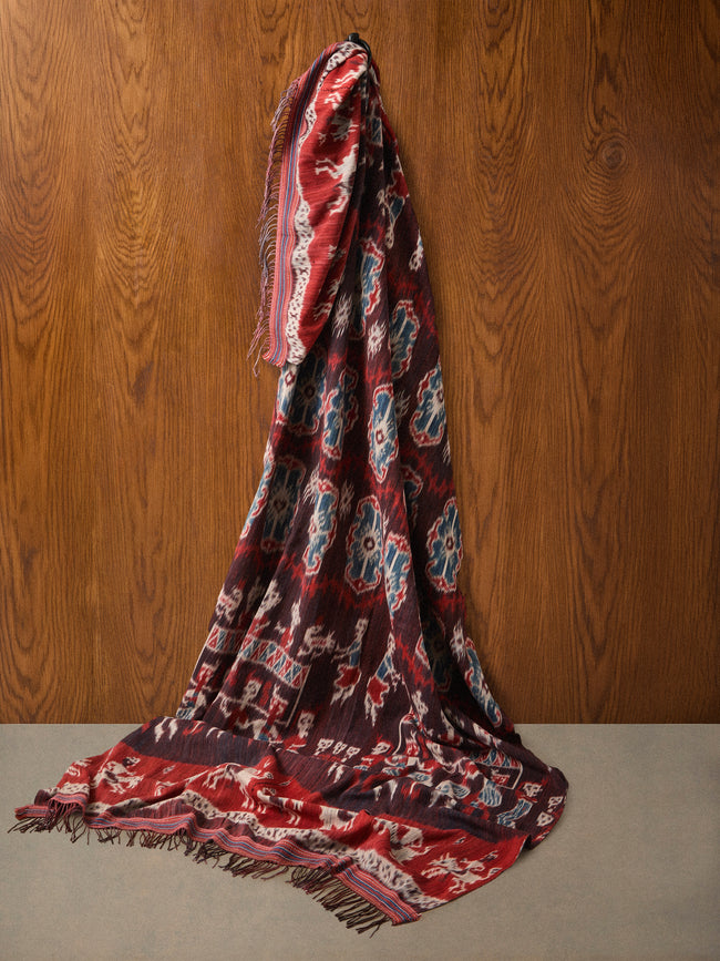R Collective - Karihu Hayati Ikat Cotton Bed Blanket (106.5in/2.7m) - Multiple - ABASK