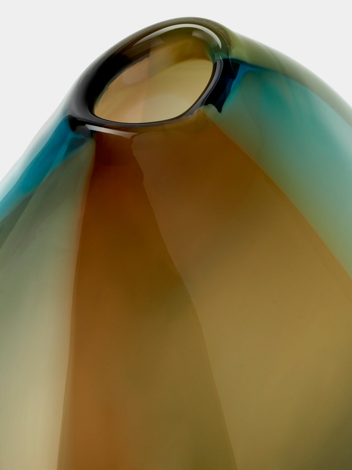 Michele Oberdieck - Conker Hand-Blown Glass Vase (9.5in/24cm) - Green - ABASK