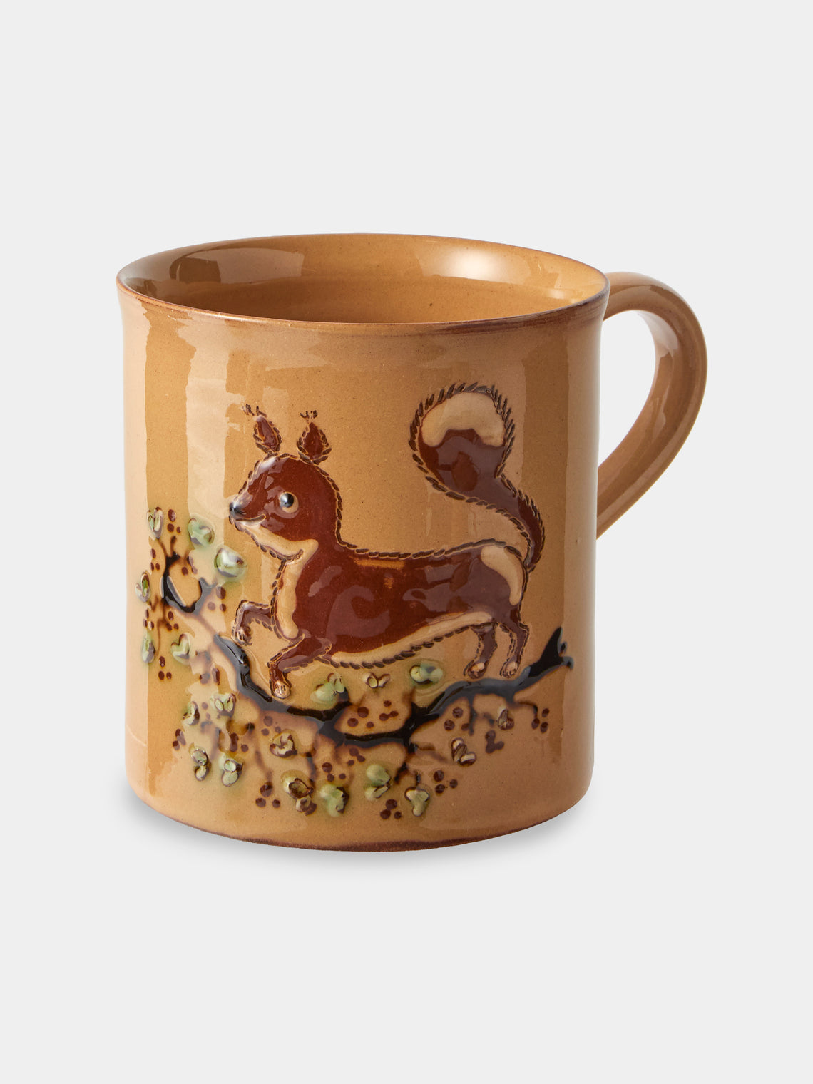 Poterie d’Évires - Animals Hand-Painted Ceramic Mugs (Set of 4) - Cream - ABASK