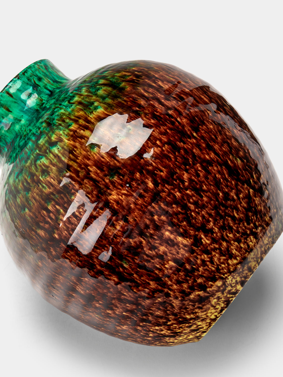 Antique and Vintage - 1950s Accolay Ceramic Vase (9in/23cm) - Green - ABASK