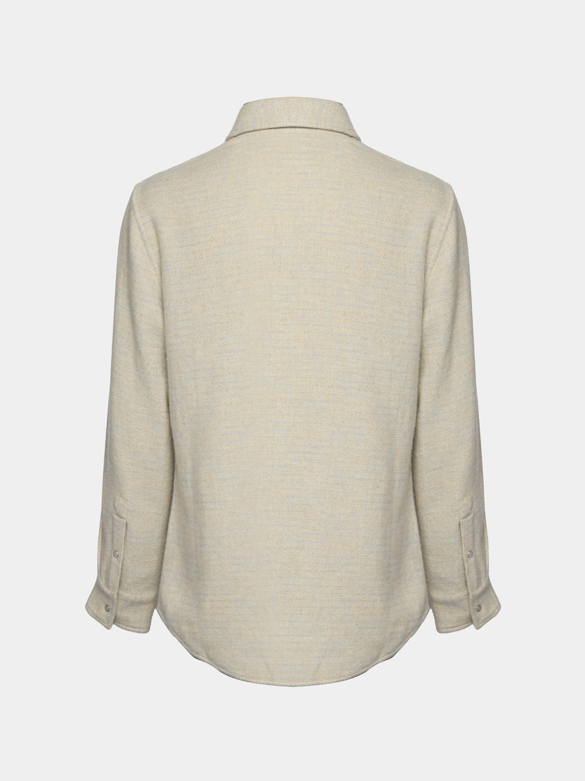 God's True Cashmere - Pearlescent Ombré Tartan Cashmere Shirt | Size: S - Beige - ABASK