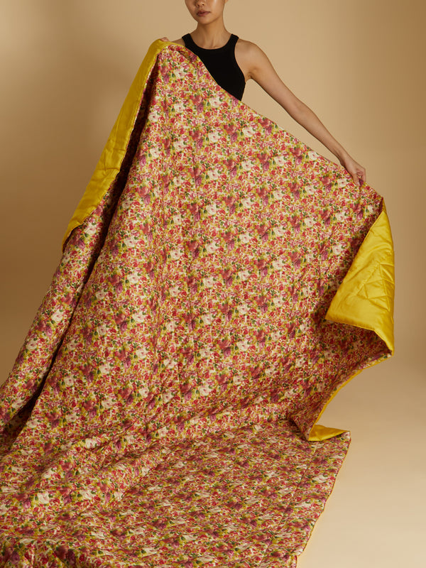 Loretta Caponi - Floral Quilted Cotton Eiderdown Quilt -  - ABASK