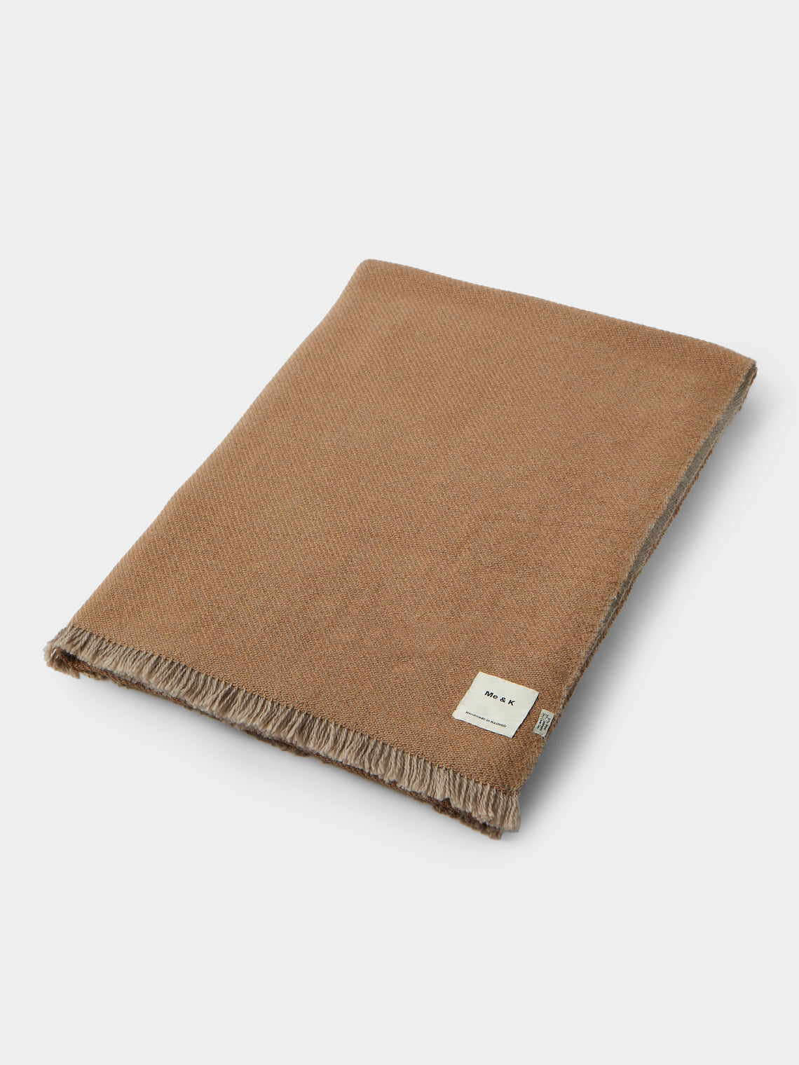 Me & K - Reversible Merino Wool and Cashmere King-Size Blanket (106in/2.7m) - Brown - ABASK