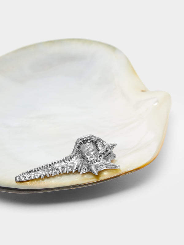 Objet Luxe - Silver-Plated and Black Mother-of-Pearl Plate -  - ABASK