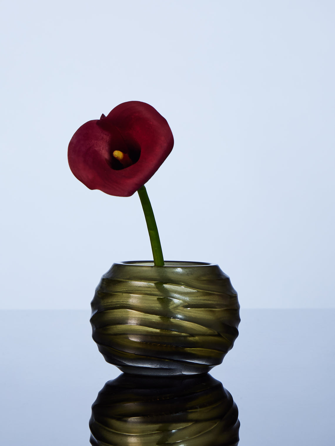 Micheluzzi Glass - Bocia Laguna Onde Hand-Blown Murano Glass Vase (4.5in/11cm) - Green - ABASK