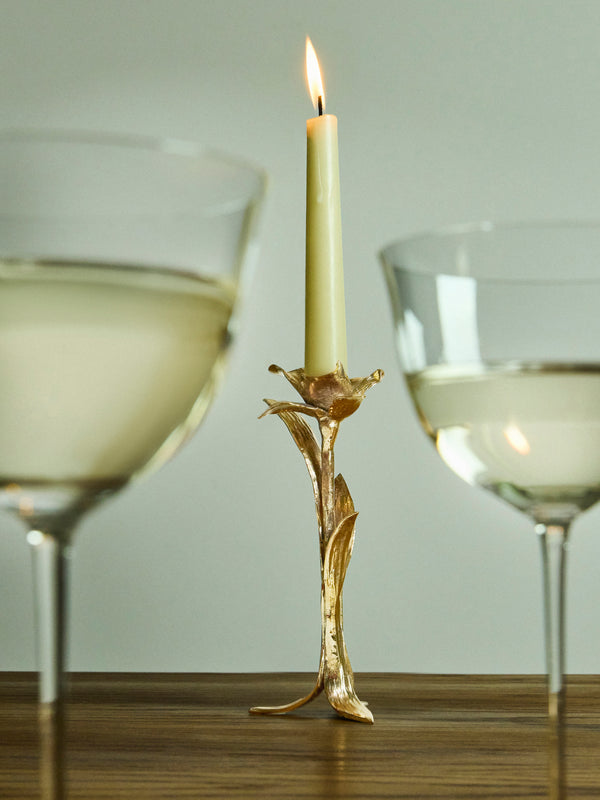 Osanna Visconti - Iris Hand-Cast Bronze Candle Holder - Bronze - ABASK