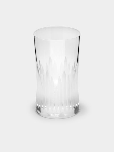 J. Hill's Standard - Martino Gamper Furrow Cut Crystal Wine Glass (Set of 2) - Clear - ABASK- 