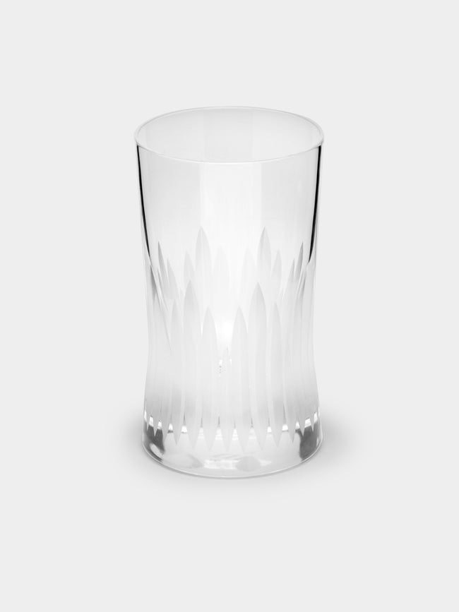 J. Hill's Standard - Martino Gamper Furrow Cut Crystal Wine Glass (Set of 2) - Clear - ABASK- 