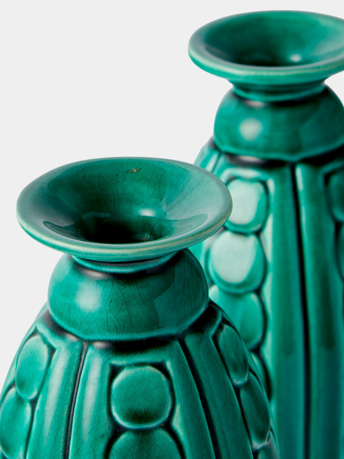Antique and Vintage - 1930s Art Deco Ceramic Vases (Set of 2) - Green - ABASK