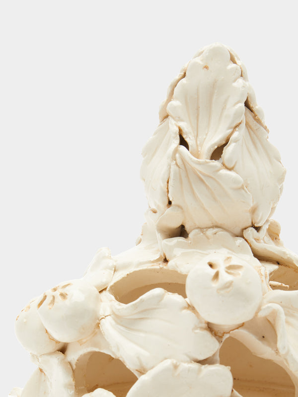 Antique and Vintage - 1940s Floral Relief Ceramic Vases (Set of 2) -  - ABASK