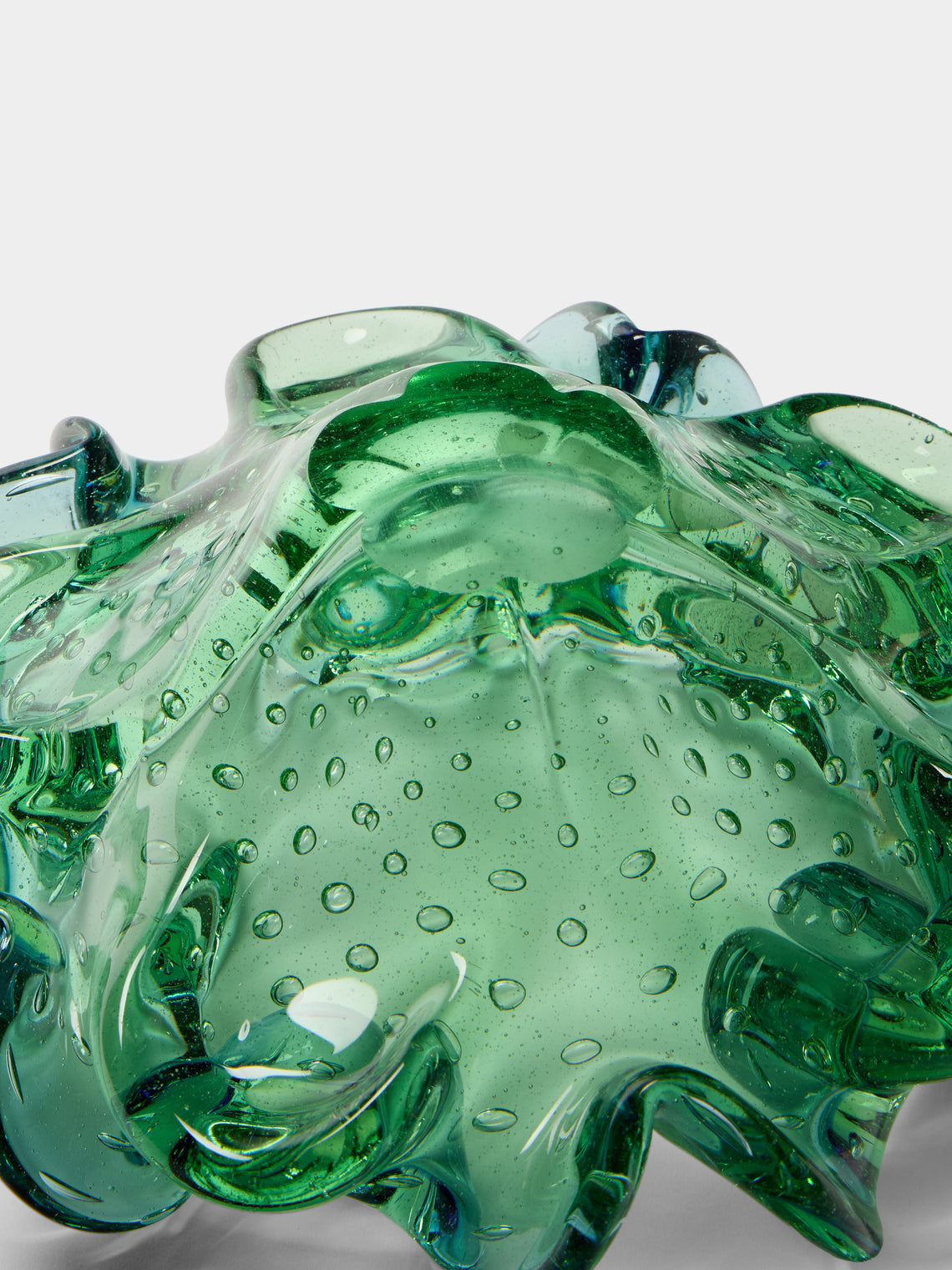 Antique and Vintage - Mid-Century Crystal Ashtray - Green - ABASK