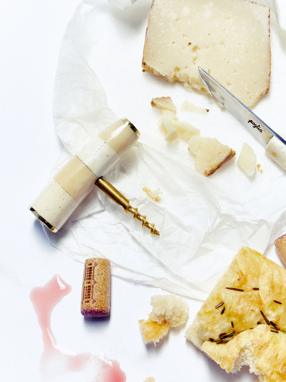 Poglia - Bone and Brass Corkscrew - Cream - ABASK