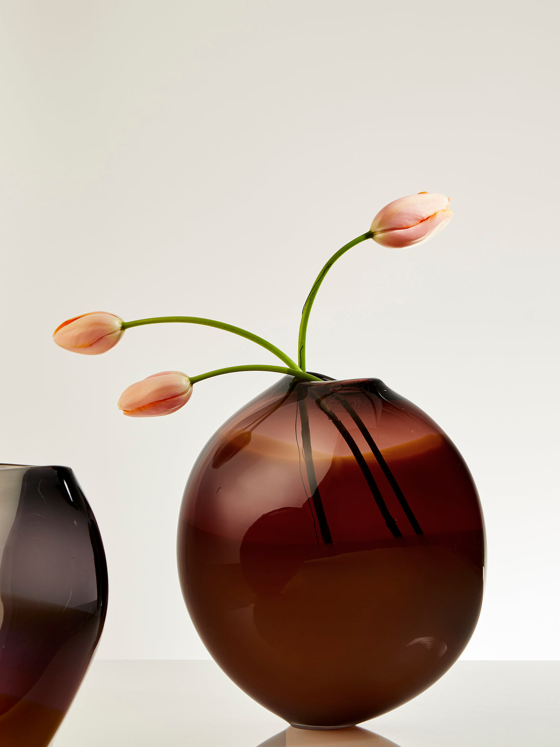 Michèle Oberdieck - Burgundy Hand-Blown Glass Vase (12.5in/32cm) - Purple - ABASK