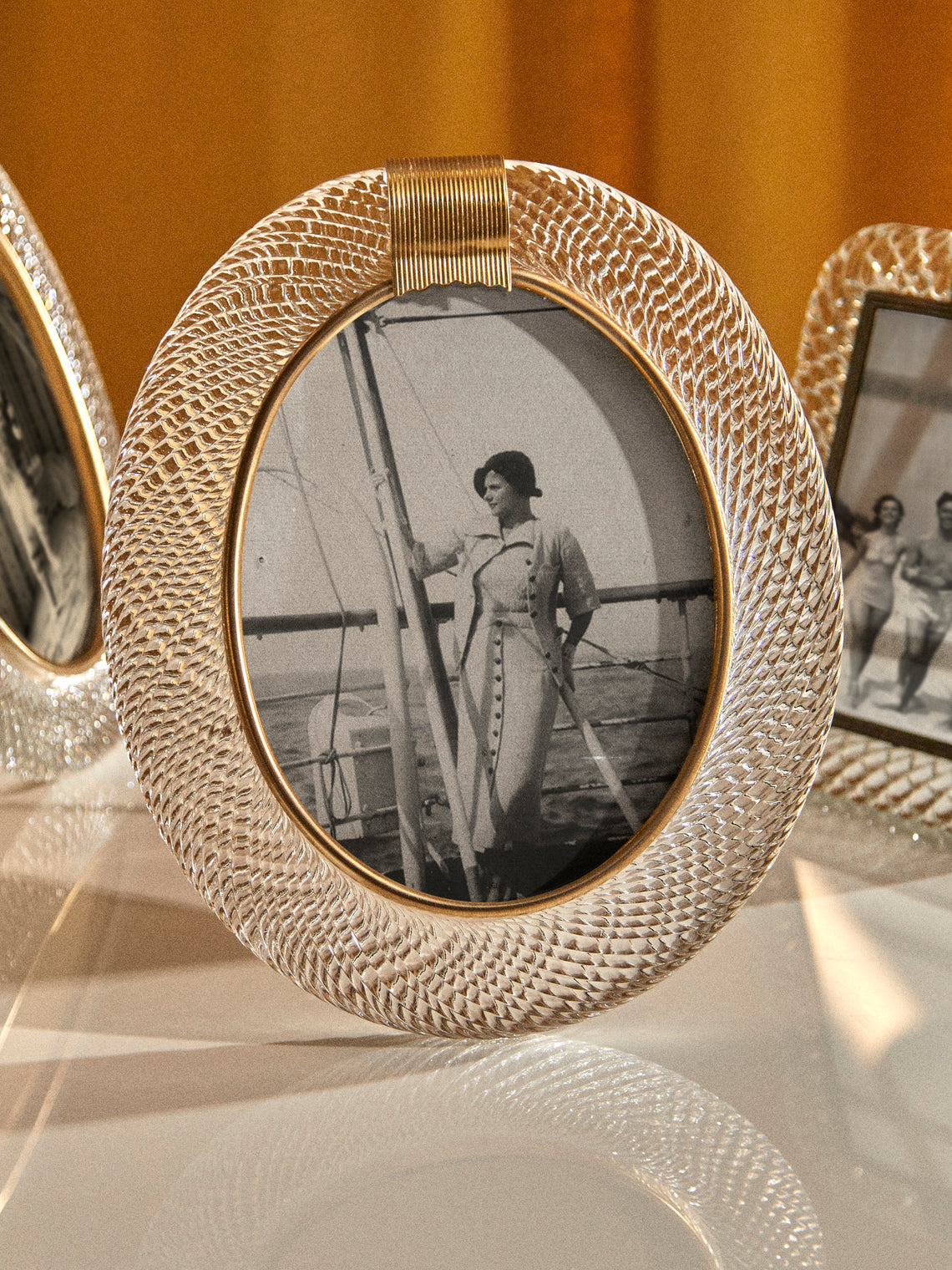 Antique and Vintage - 1960s Murano Glass Photo Frame - Clear - ABASK