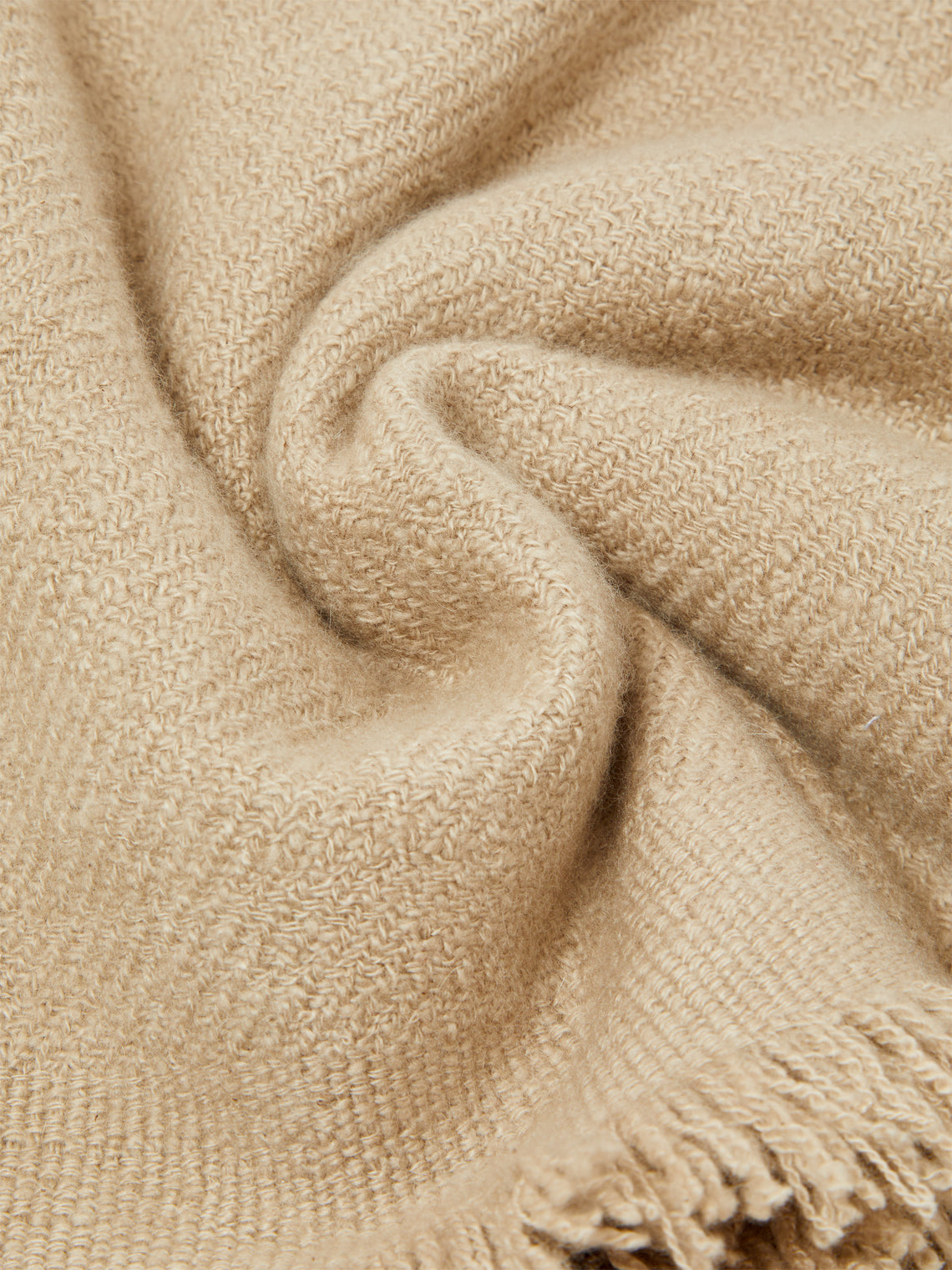 Me & K - Heavy Cashmere Solid Twill Scarf - Natural - ABASK