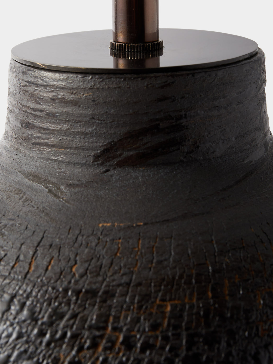 Peter Speliopoulos Projects - Hand-Glazed Stoneware Table Lamp - Black - ABASK