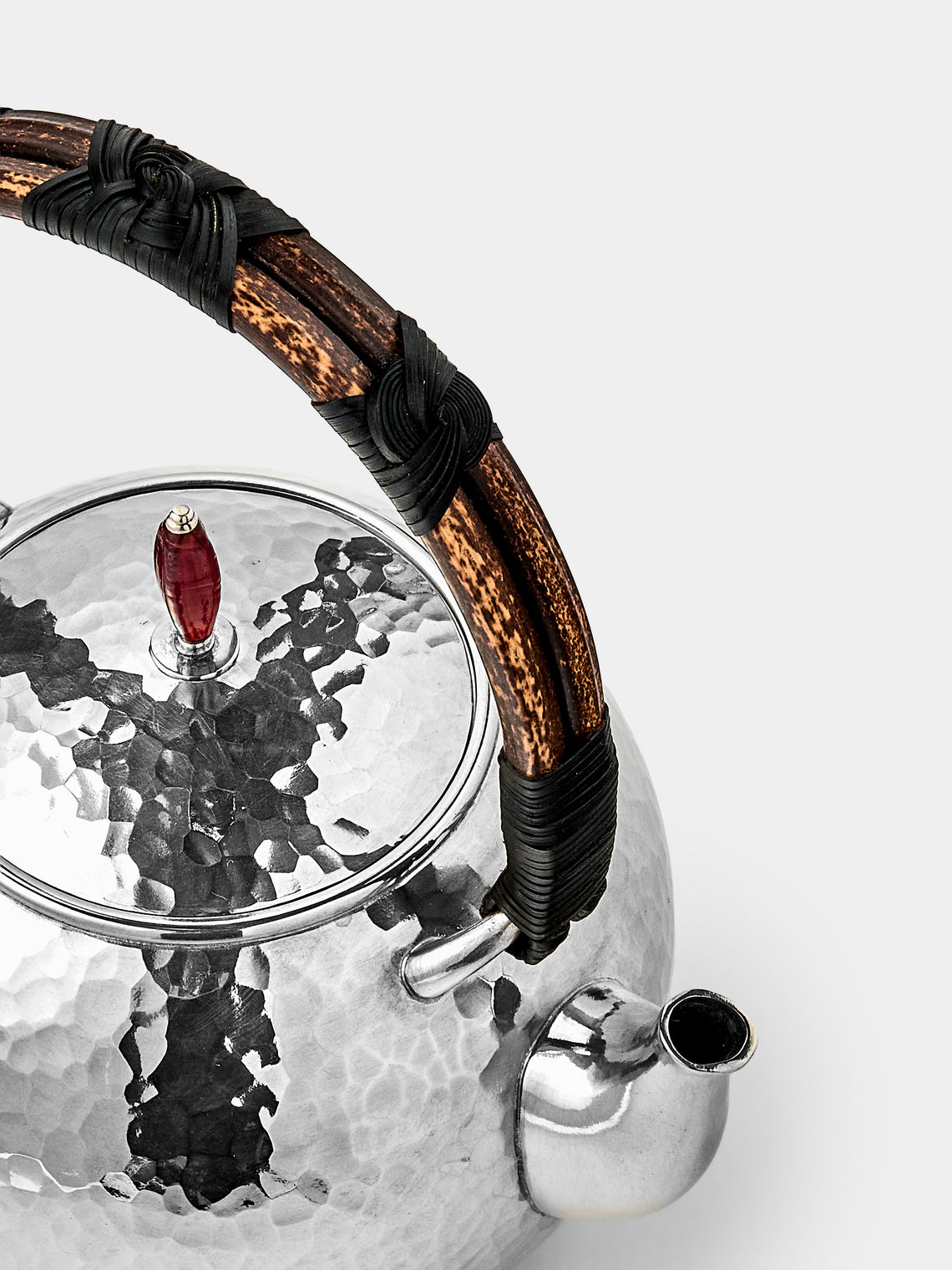 Seikado - Pewter and Scarlet Glass Teapot - Silver - ABASK