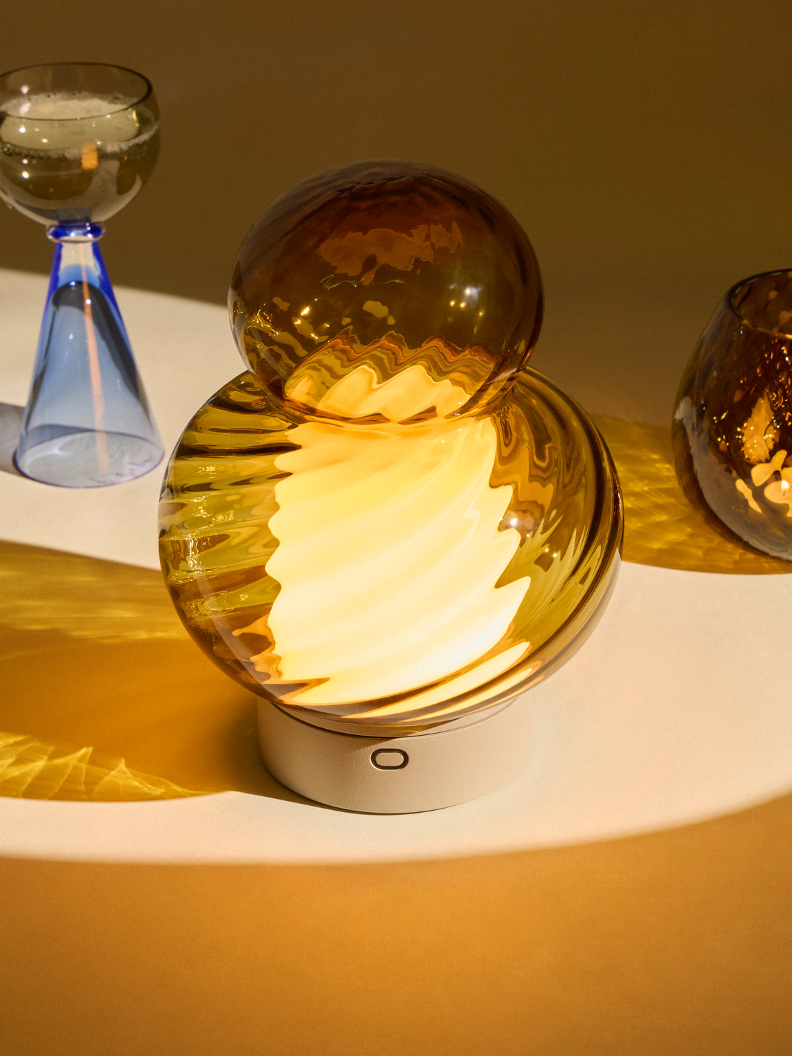 NasonMoretti - Bibendum Hand-Blown Murano Glass Portable Table Light - Brown - ABASK