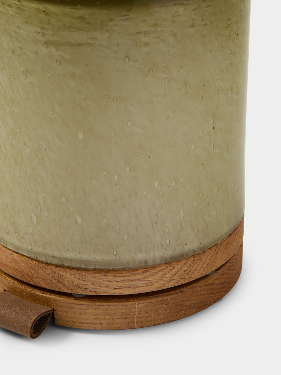 Wannes Antwerp - Antoine Hanoi Hand-Blown Glass and Oak Portable Lamp - Green - ABASK