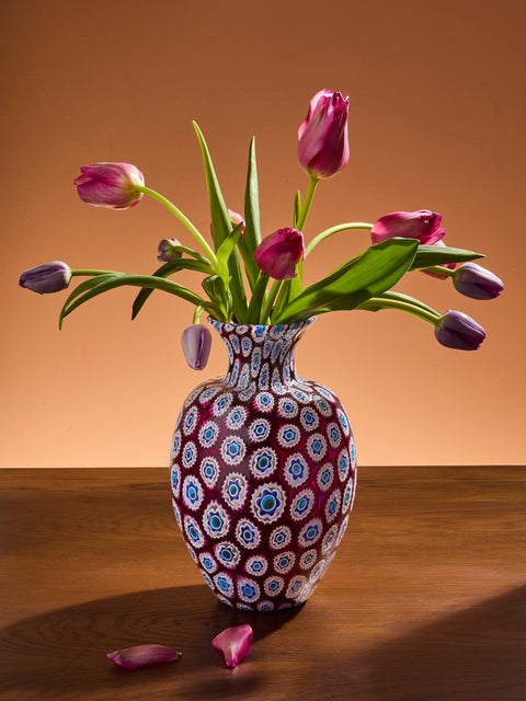 Antique and Vintage - 1950s Barovier Glass Vase (10in/25cm) - Purple - ABASK