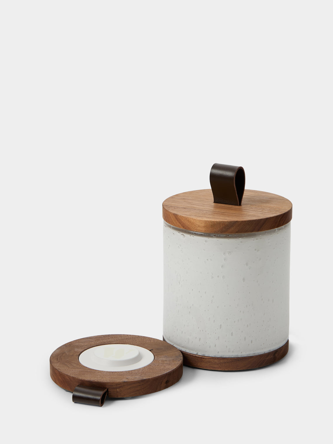 Wannes Antwerp - Antoine London Hand-Blown Glass and Walnut Portable Lamp - White - ABASK